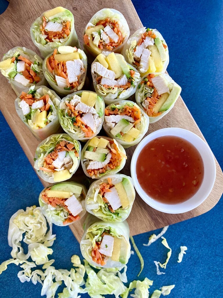 Chicken Mango Avocado Summer Rolls