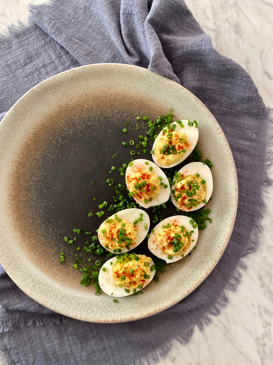 Deviled Eggs with Smoked Paprika and Chives, Sacha Served What