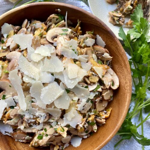 Simplest Shaved Mushroom Salad, Sacha Served What