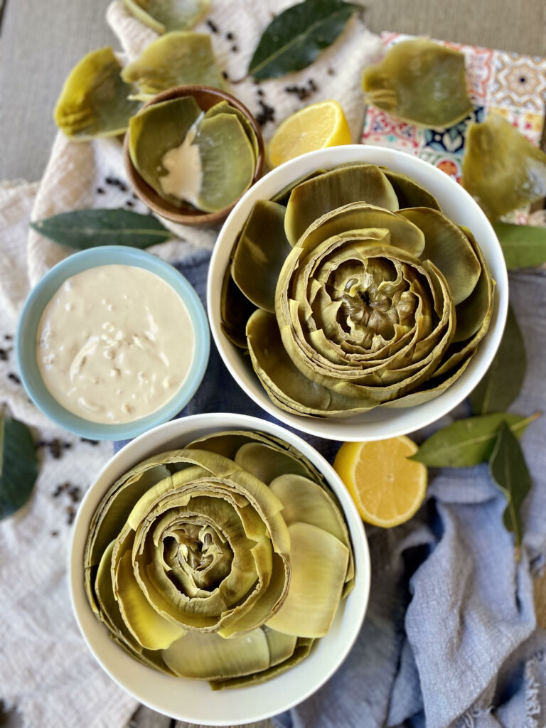 Artichokes with Easy Onion Dip, Sacha Served What