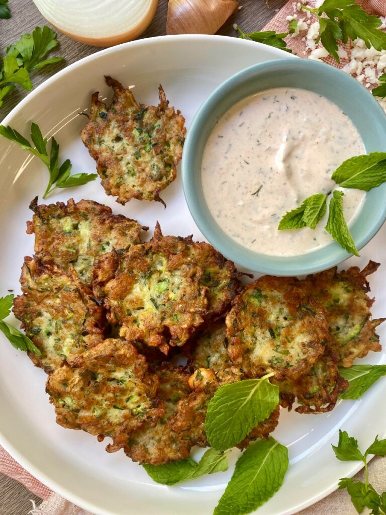Zucchini and Halloumi Fritters, Sacha Served What