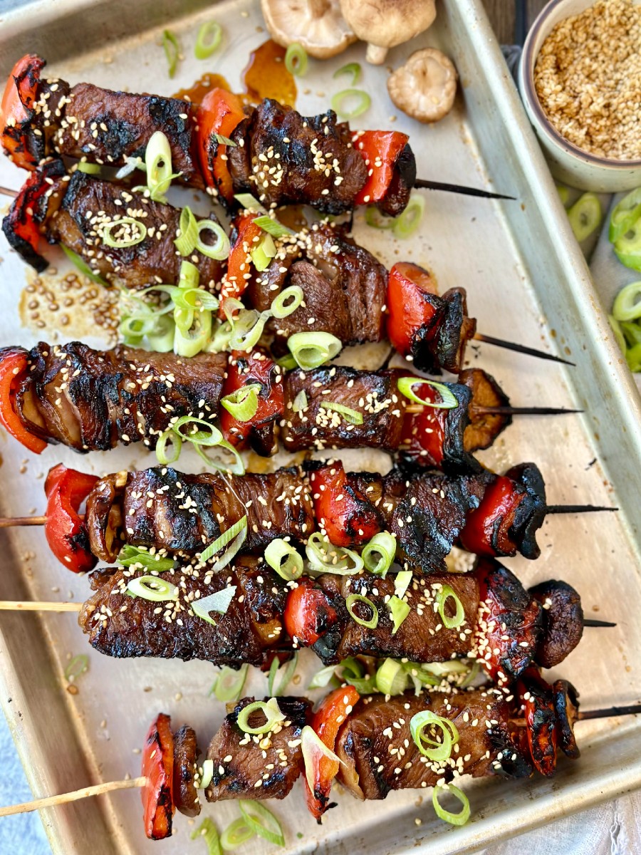 Sweet and Spicy Soy Steak Skewers, Sacha Served What