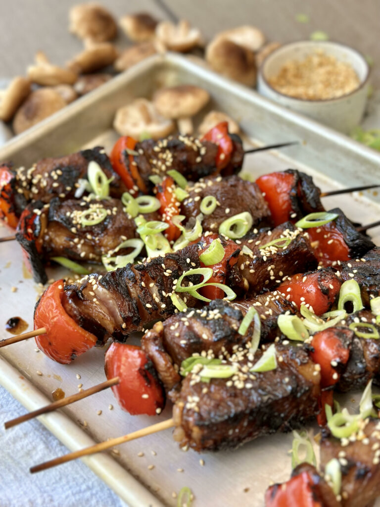 Sweet and Spicy Soy Steak Skewers, Sacha Served What