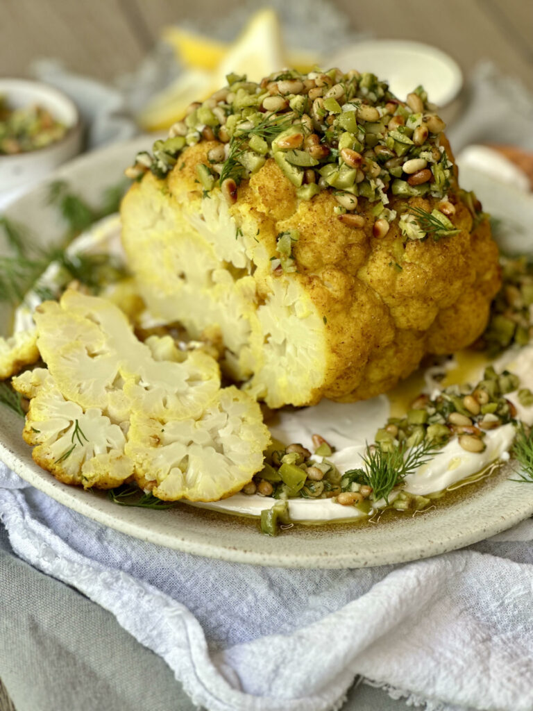 Whole Roasted Curry Cauliflower, Sacha Served What