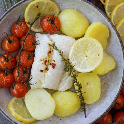 Olive Oil Poached Cod, Sacha Served What