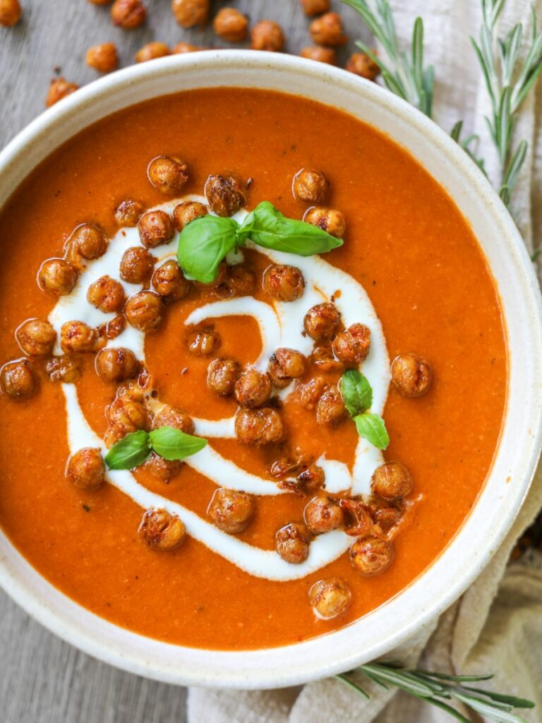 Roasted Tomato and Chickpea Soup, Sacha Served What