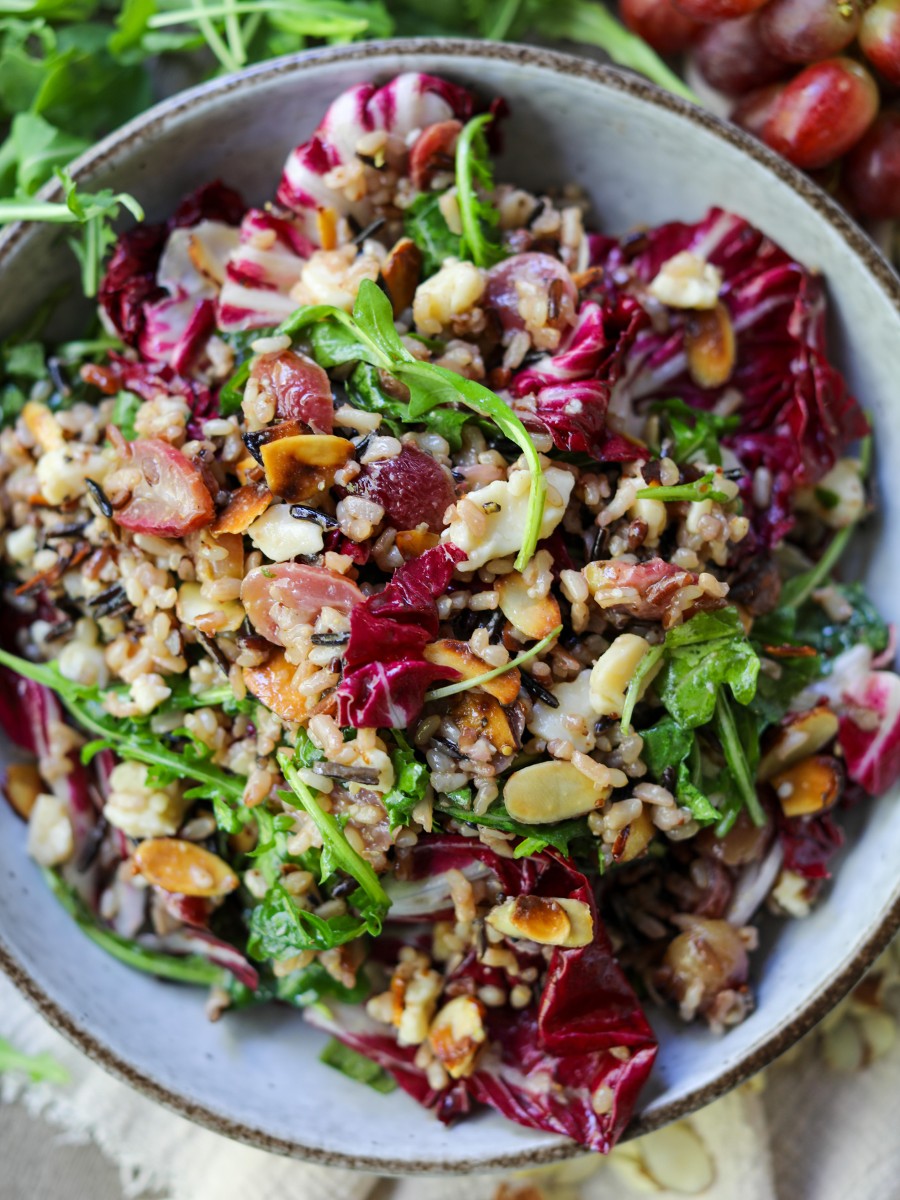 Wild Rice Salad with Radicchio and Roasted Grapes, Sacha Served What
