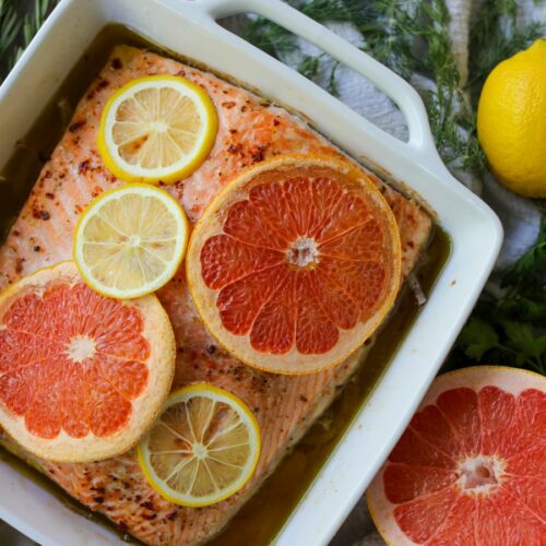 Slow Roasted Citrus Salmon, Sacha Served What