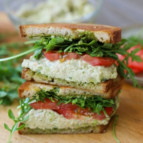 Pesto Chicken Salad Sandwiches, Sacha Served What