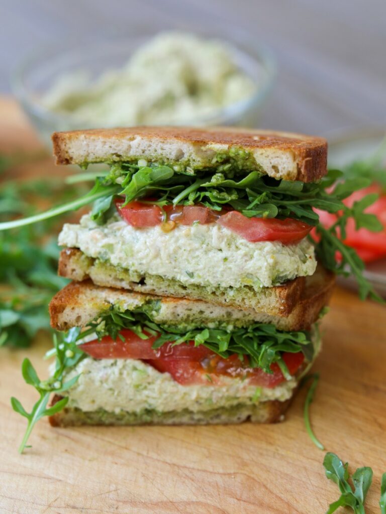 Pesto Chicken Salad Sandwiches, Sacha Served What