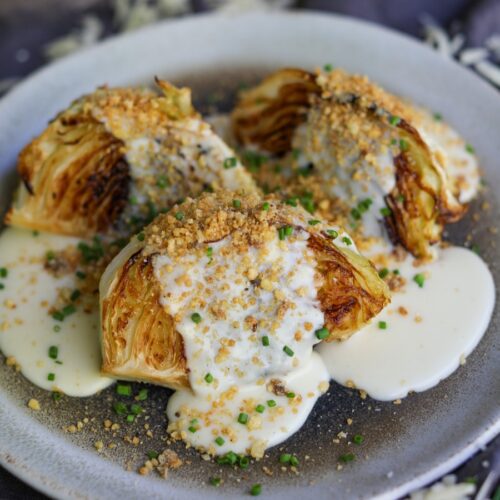 Charred Cabbage with Cheese Sauce, Sacha Served What