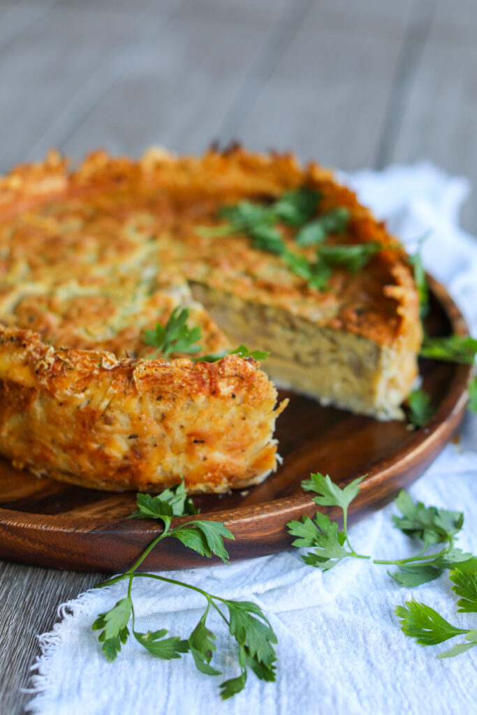Hash Brown Crusted Quiche, Sacha Served What