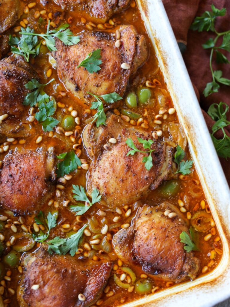 Moroccan Chicken with Olives and Apricots, Sacha Served What