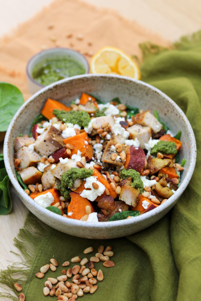 Pesto Quinoa Bowl wioth Chicken, Sacha Served What