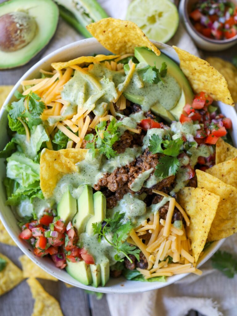 Taco Salad with Pickled Jalapeño Ranch Dressing, Sacha Served What