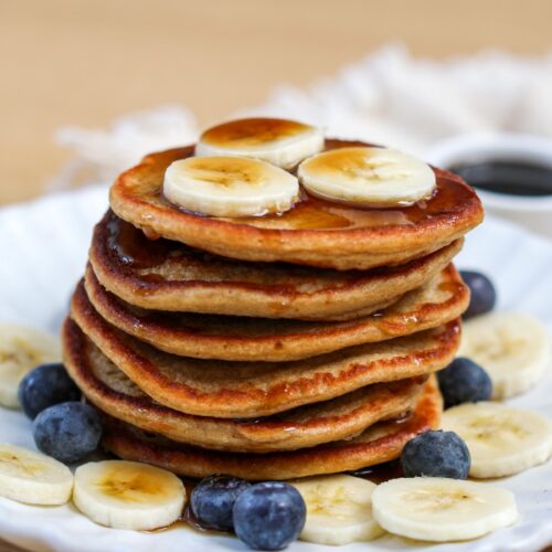 Banana Pancakes with Cottage Cheese, Sacha Served What