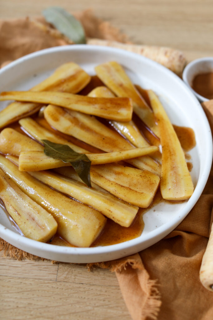 Braised Parsnips with Cinnamon and Ginger, Sacha Served What